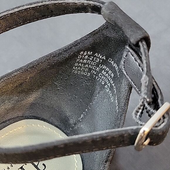 A.N.A A NEW APPROACH POINTED TOE ADJUSTABLE BUCKLE STRAP FLAT SHOE - Picture 10 of 14